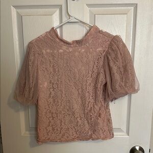 Elegant Pink Lace Women's Top